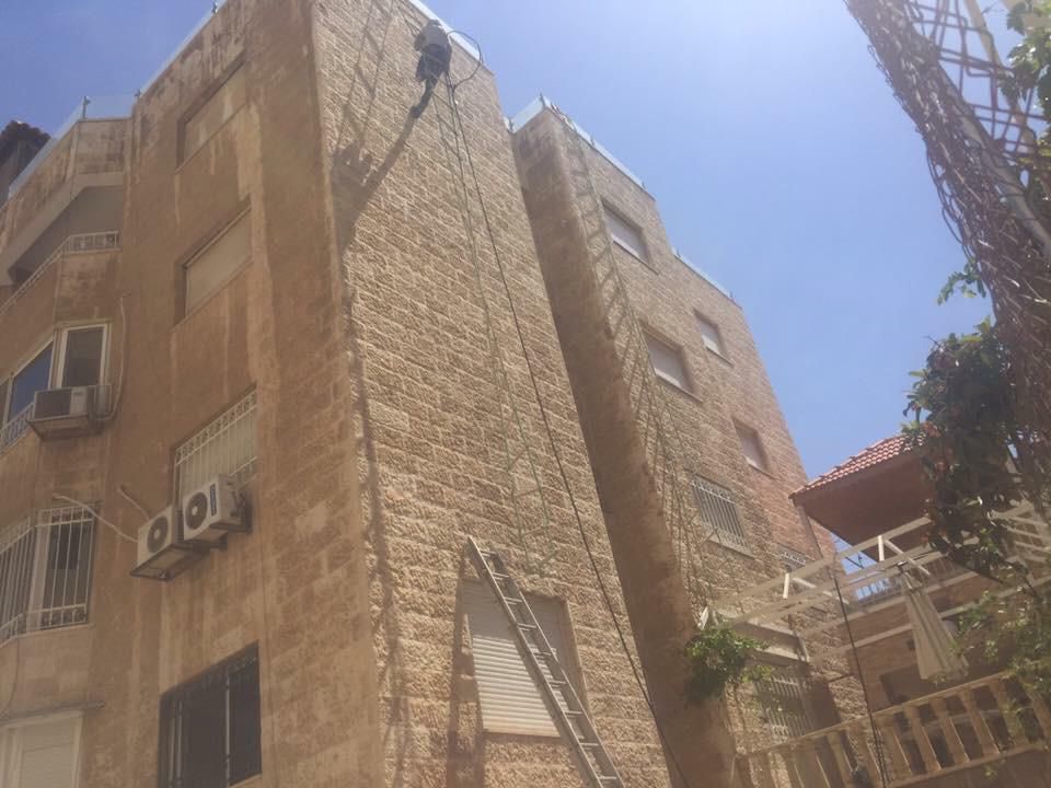 مباني تنظيف واجهات حجر قبل